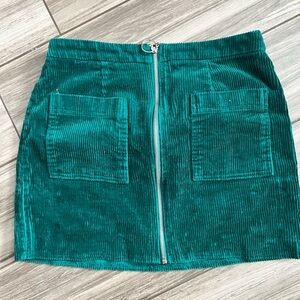 Forever 21 Green Zip Mini Pencil Skirt